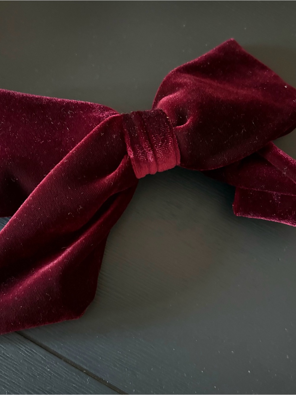 Velvet Hair Bow in Deep Wine